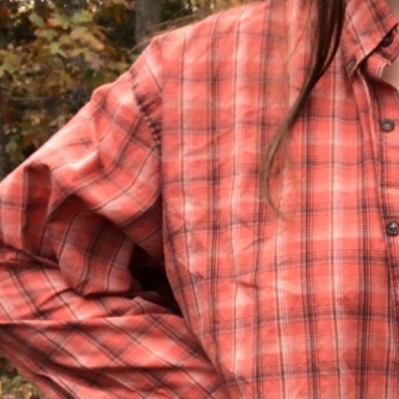 Vintage Knights Sportwear Grunge Plaid Bright Orange Men’s Button Down Size XL - Picture 2 of 3